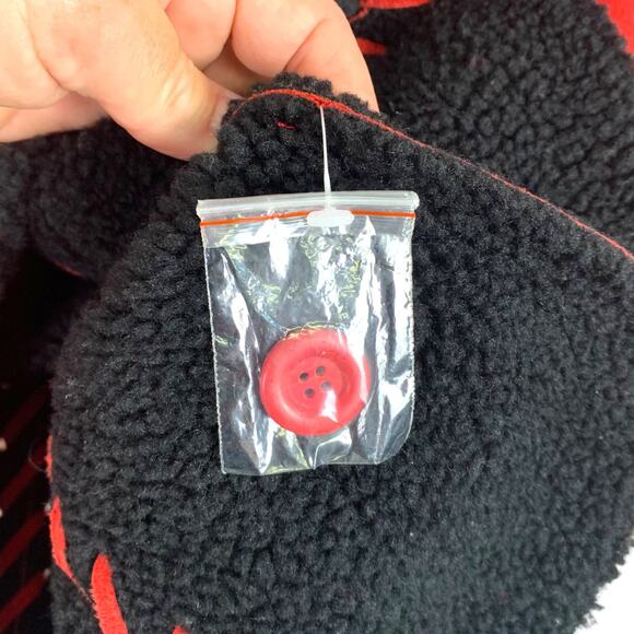 Merchant Sueded Polyester Women's Medium Red Jacket Black Sherpa Lined - Picture 11 of 11